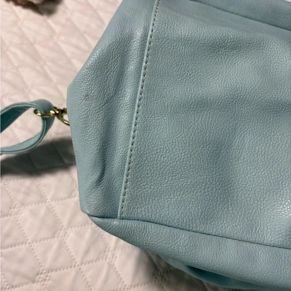 Steve Madden Light Blue/Mint Shoulder Bag Purse with Gold Hardware - Picture 9 of 16